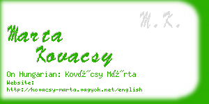 marta kovacsy business card